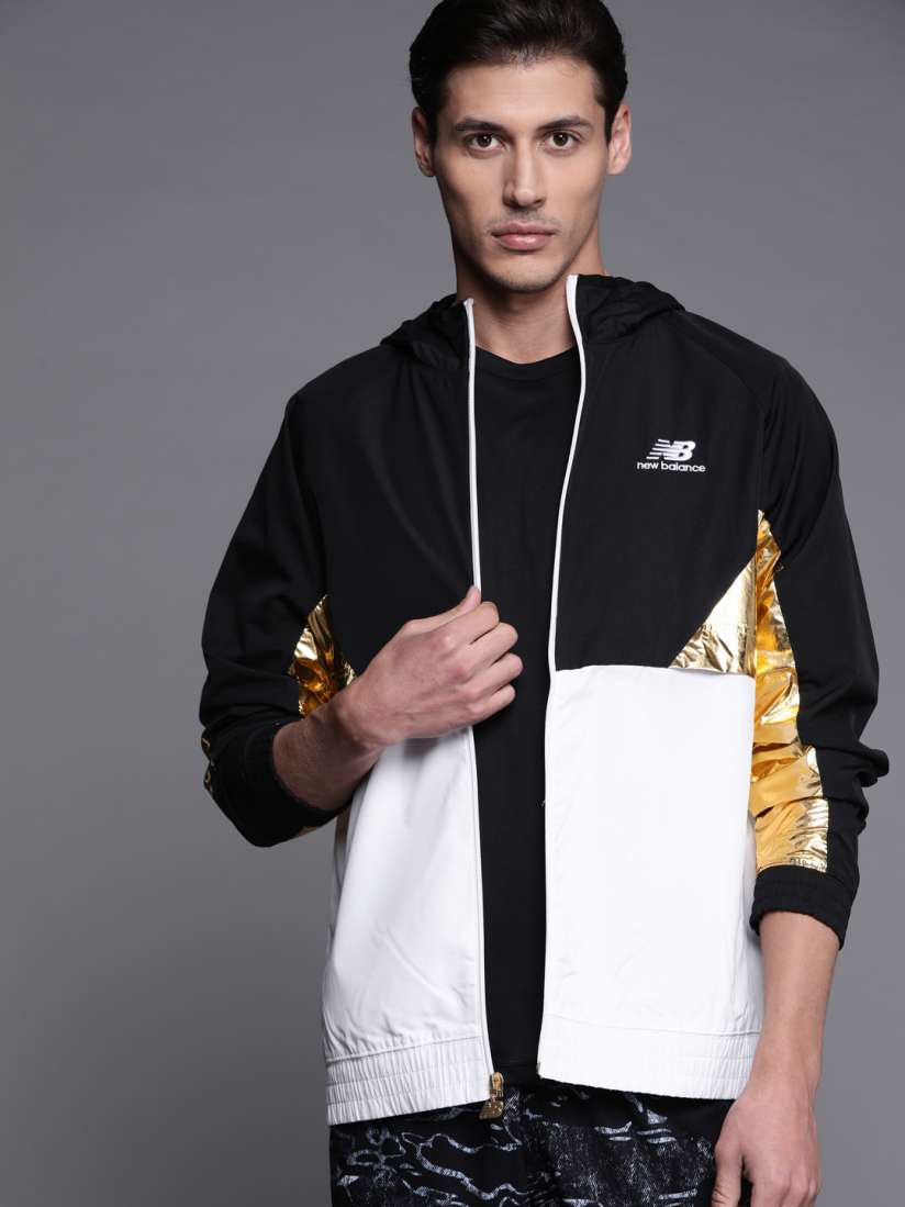 Buy New Balance Men White Black Colourblocked Athleisure Jacket Jackets for Men 15869668 Myntra