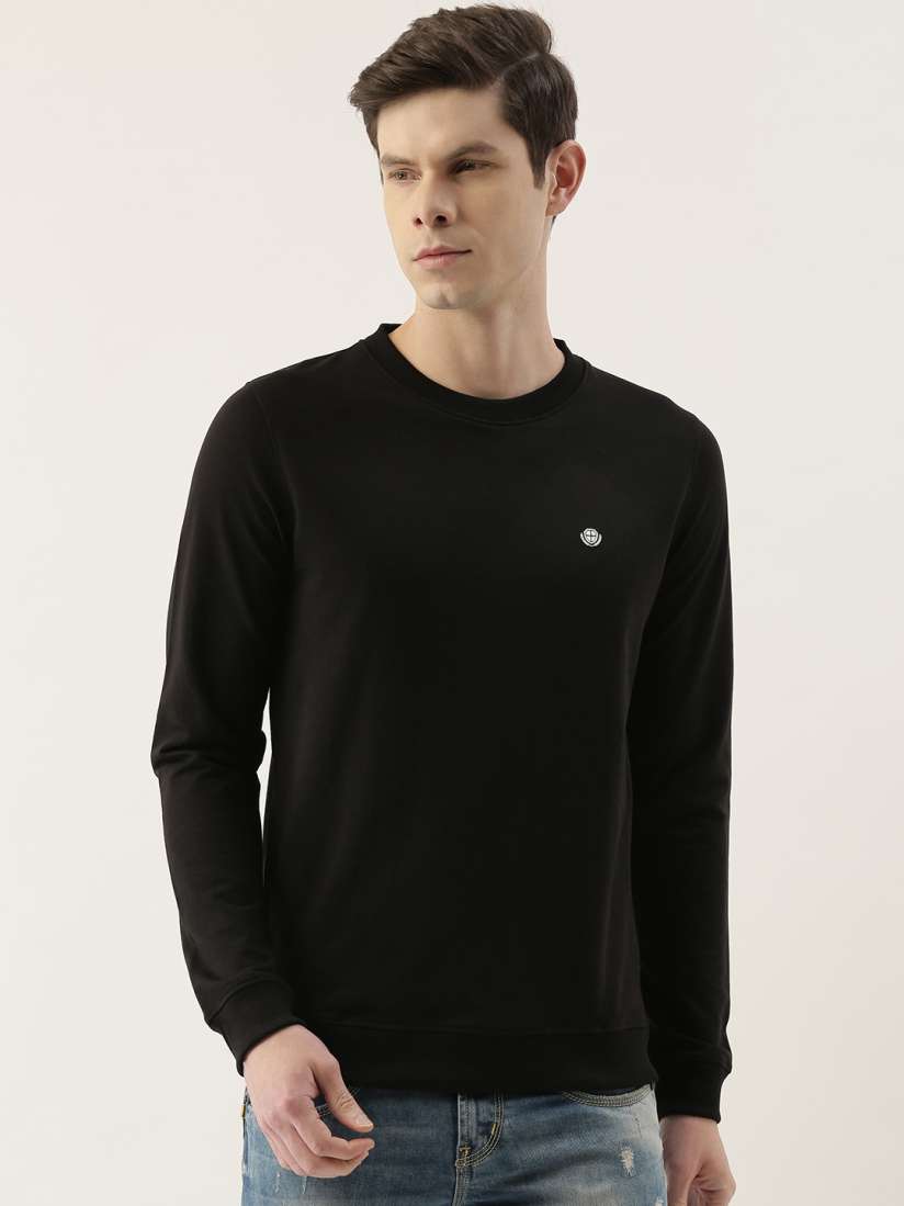 Buy Peter England Casuals Men Black Solid Sweatshirt Sweatshirts for Men 15870674 Myntra