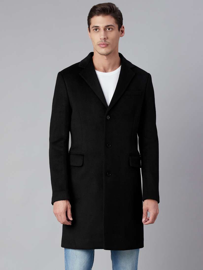 Buy Marks Spencer Men Black Solid Overcoat Coats for Men 15873314 Myntra
