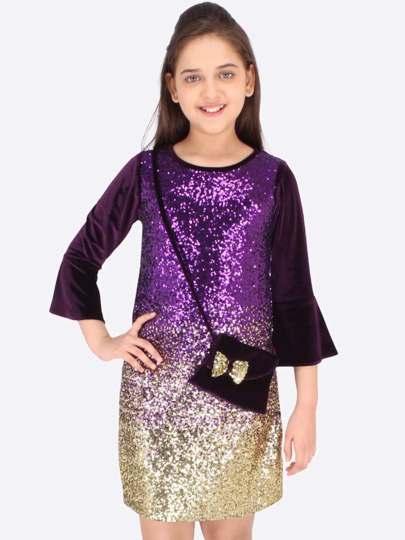Buy CUTECUMBER Purple A Line Dress Dresses for Girls 15882398 Myntra
