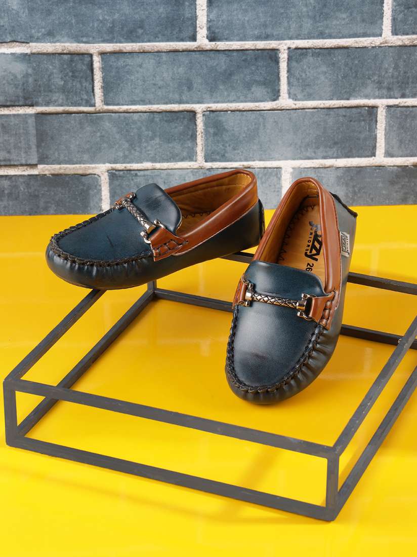 Navy blue boys loafers online