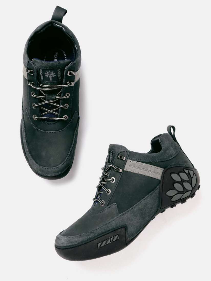 Buy Woodland Men Olive Green Colourblocked Leather Sneakers Casual Shoes for Men 15886382 Myntra