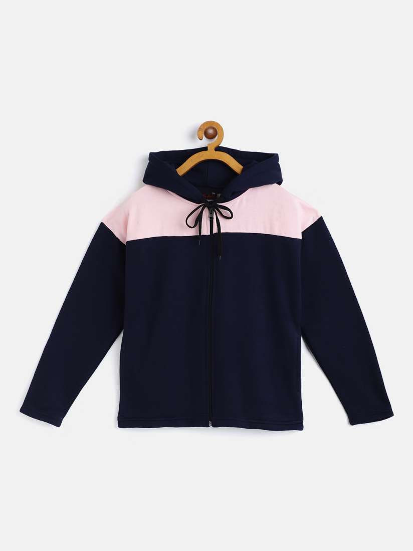 Buy Belle Fille Kids Navy Blue Pink Colourblocked Fleece Lightweight Tailored Jacket Jackets for Unisex Kids 15896762 Myntra