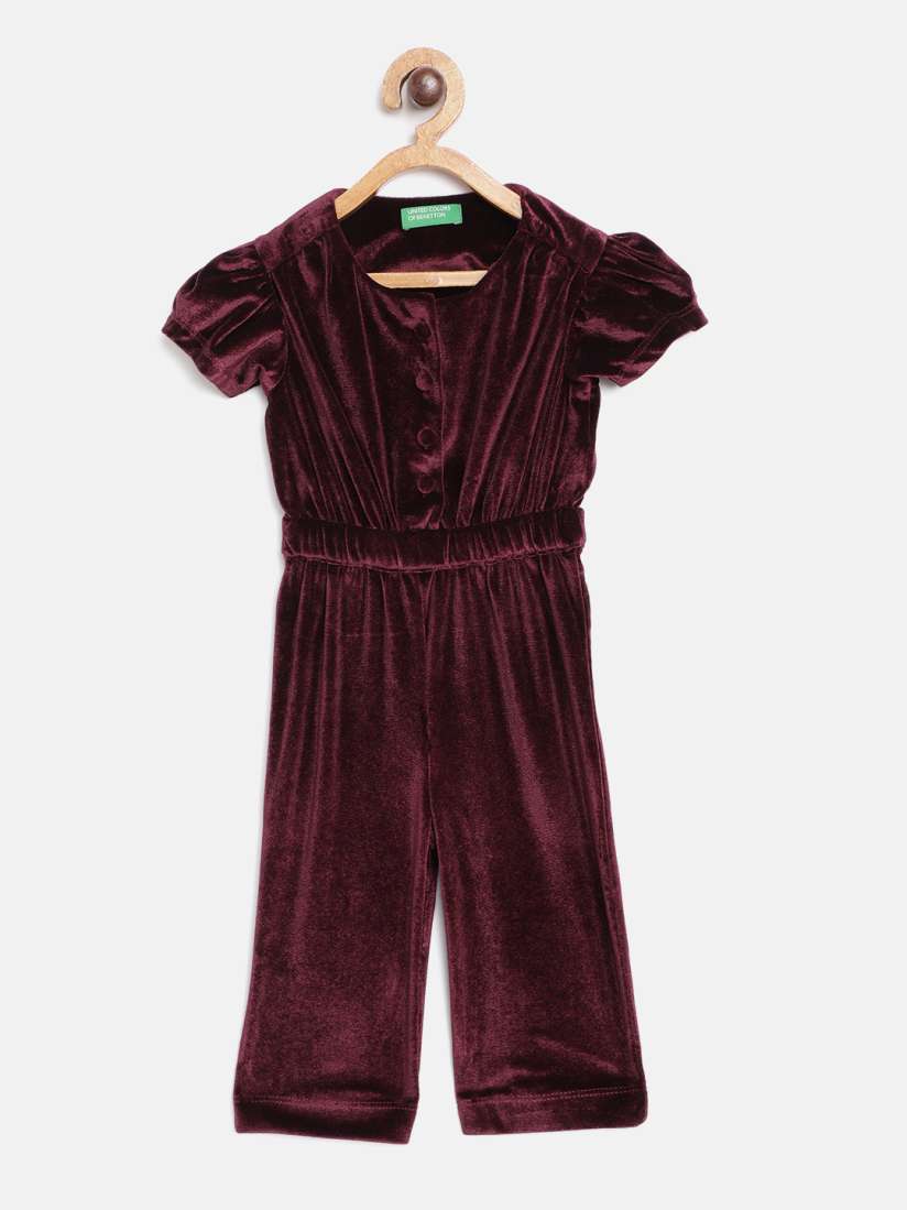 Girls burgundy jumpsuit store