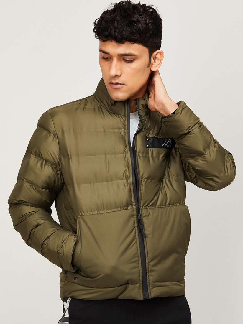 Buy Kappa Men Olive Green Solid Puffer Jacket Jackets for Men 15898354 Myntra