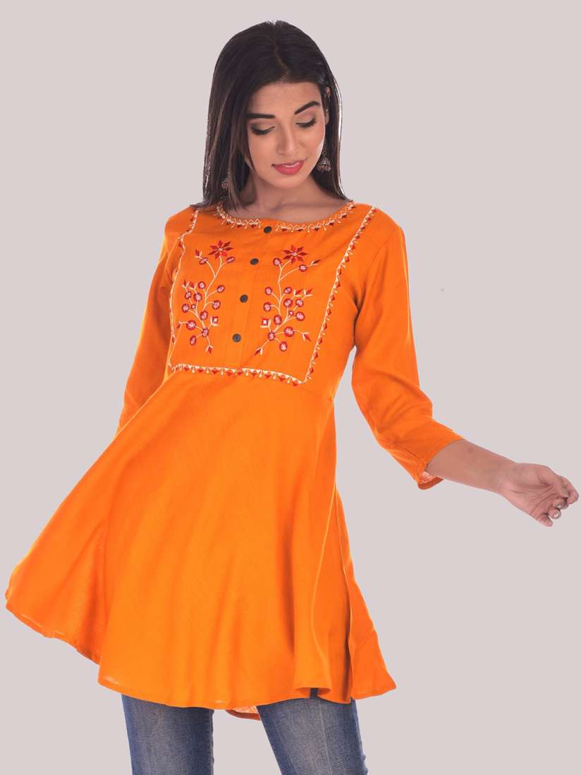Yellow kurtis on myntra on sale