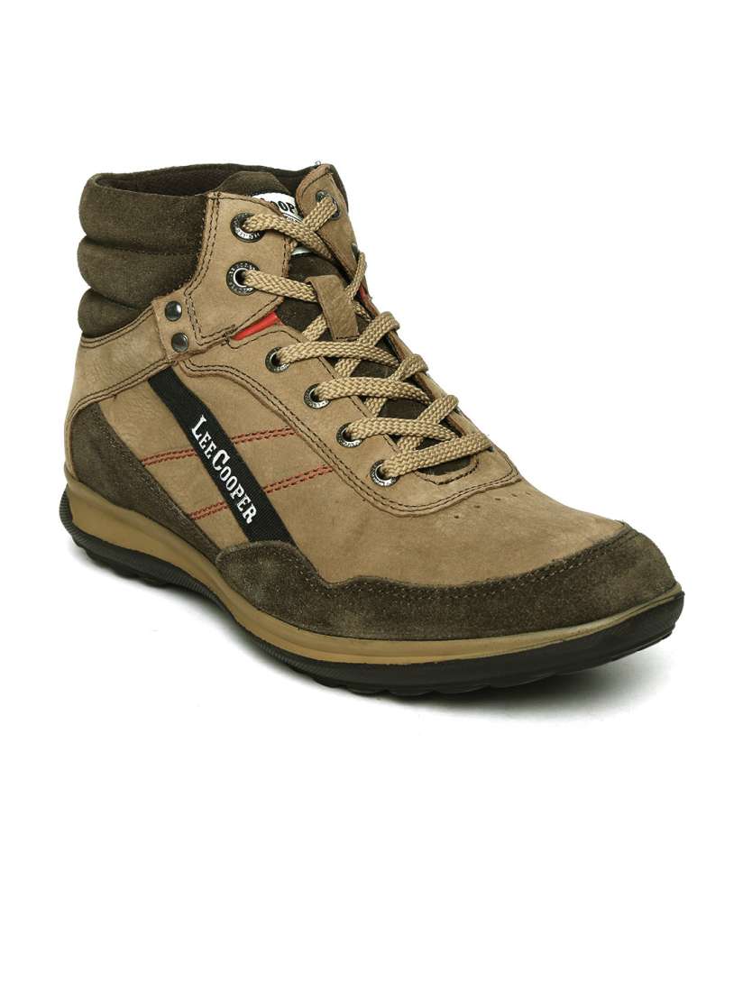 Buy Lee Cooper Men Brown Solid High Top Boots Boots for Men 1591230 Myntra