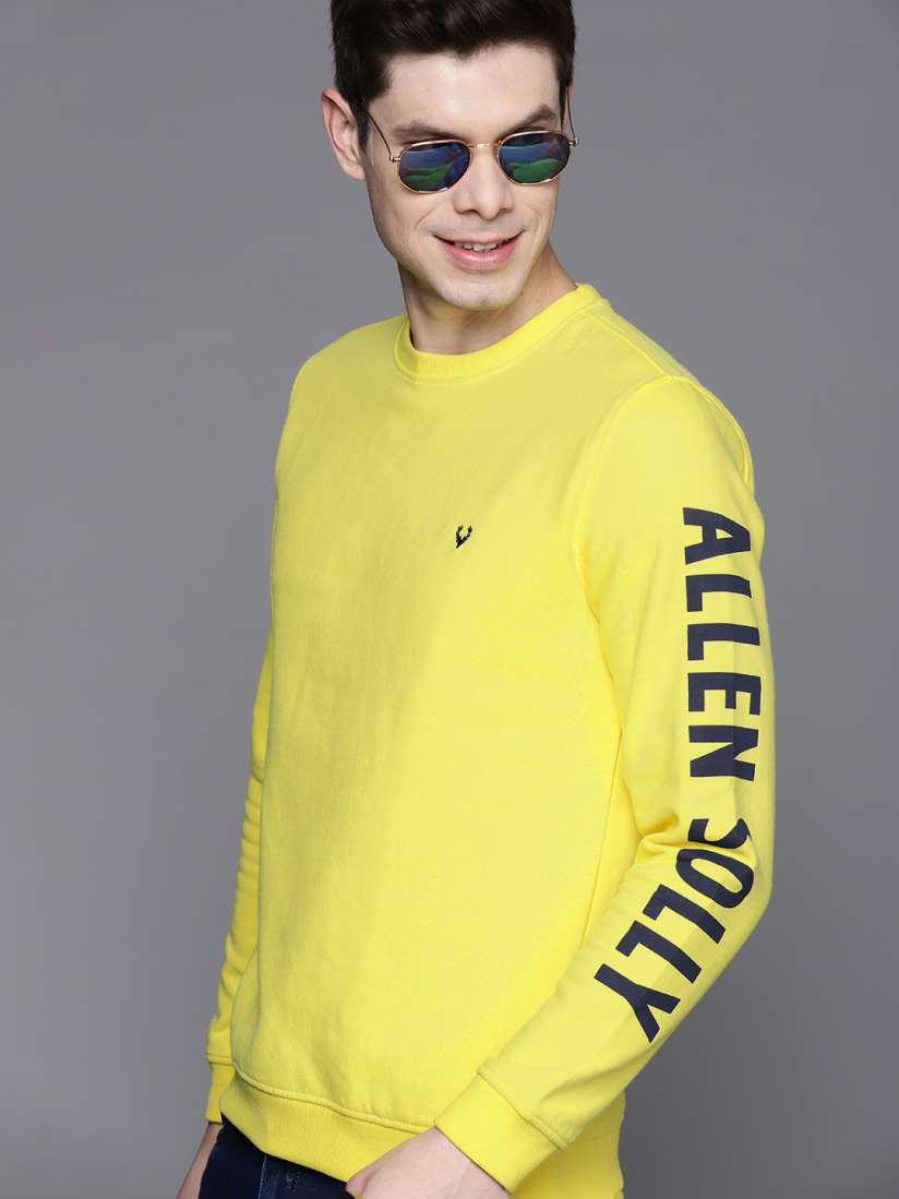 Allen solly yellow sweatshirt clearance