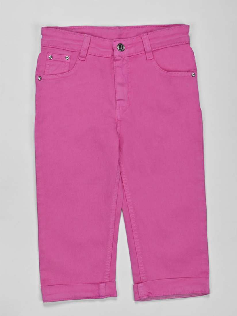 Pink denim capris shop