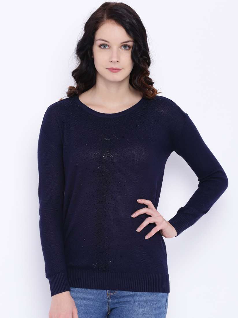 Buy Deal Jeans Women Navy Blue Embellished Top Tops for Women 1591553 Myntra