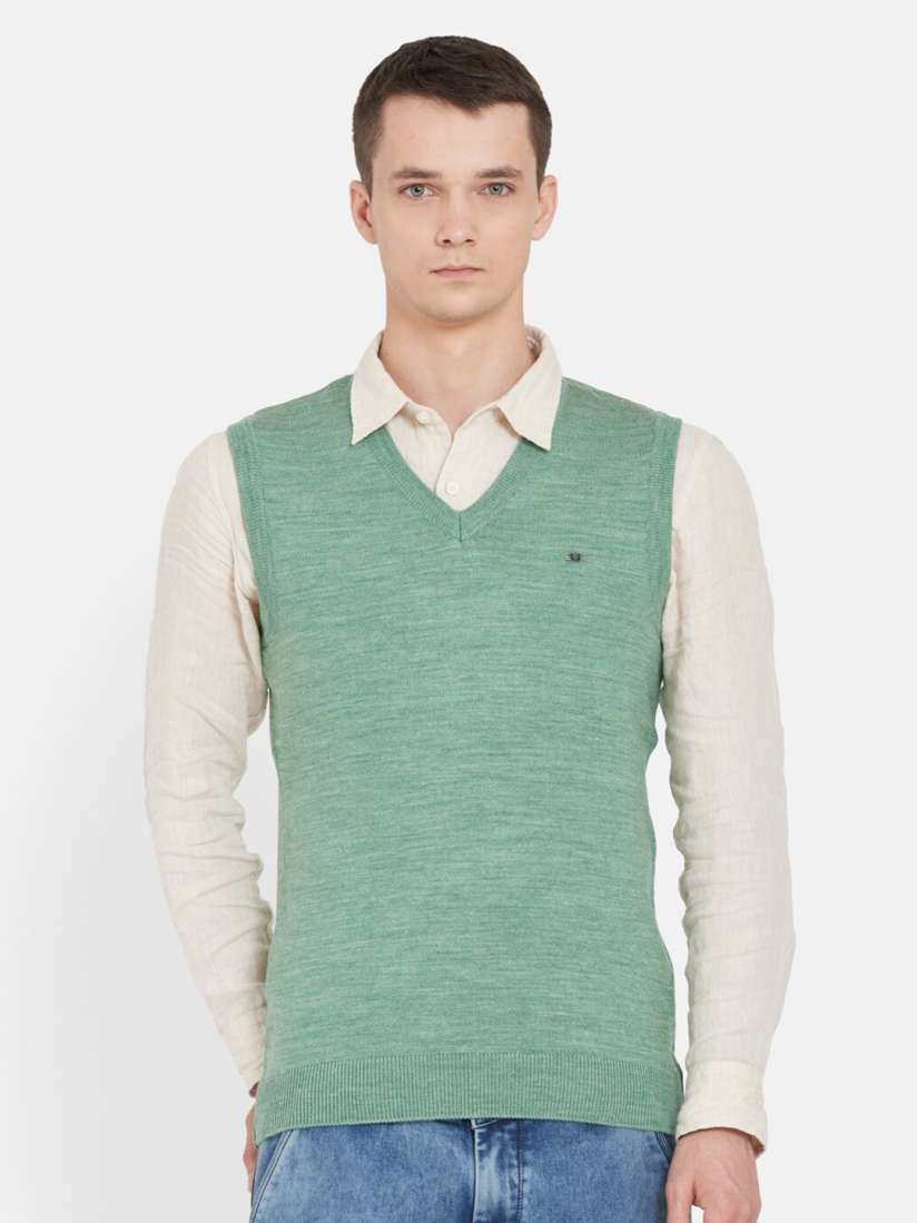 Green woolen vest best sale