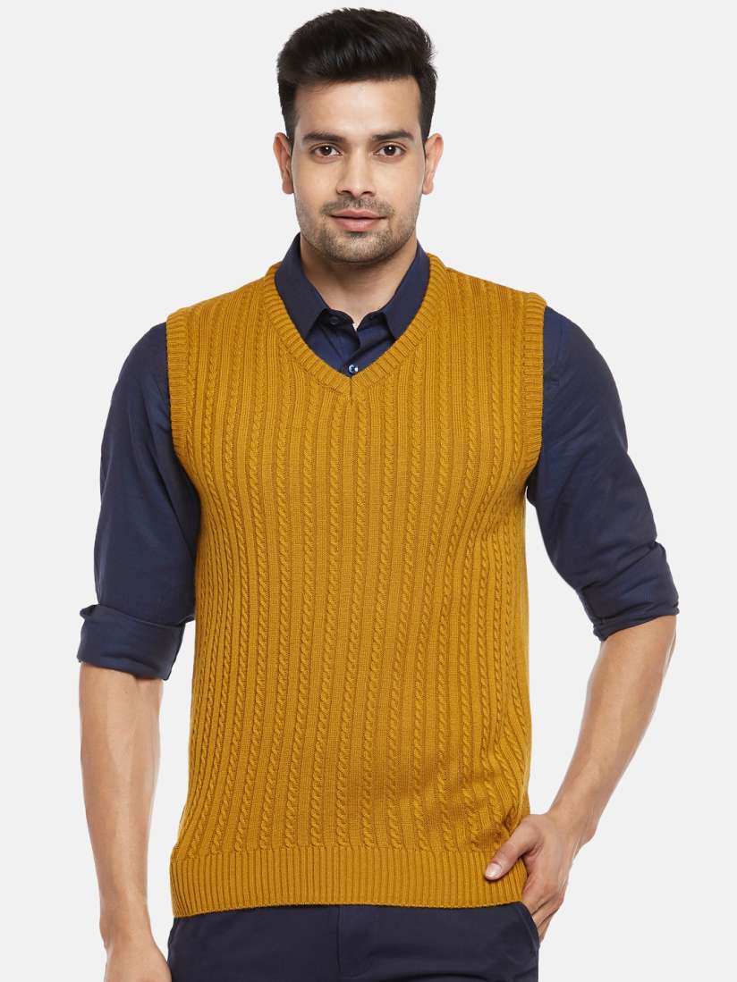 Yellow sweater vest on sale