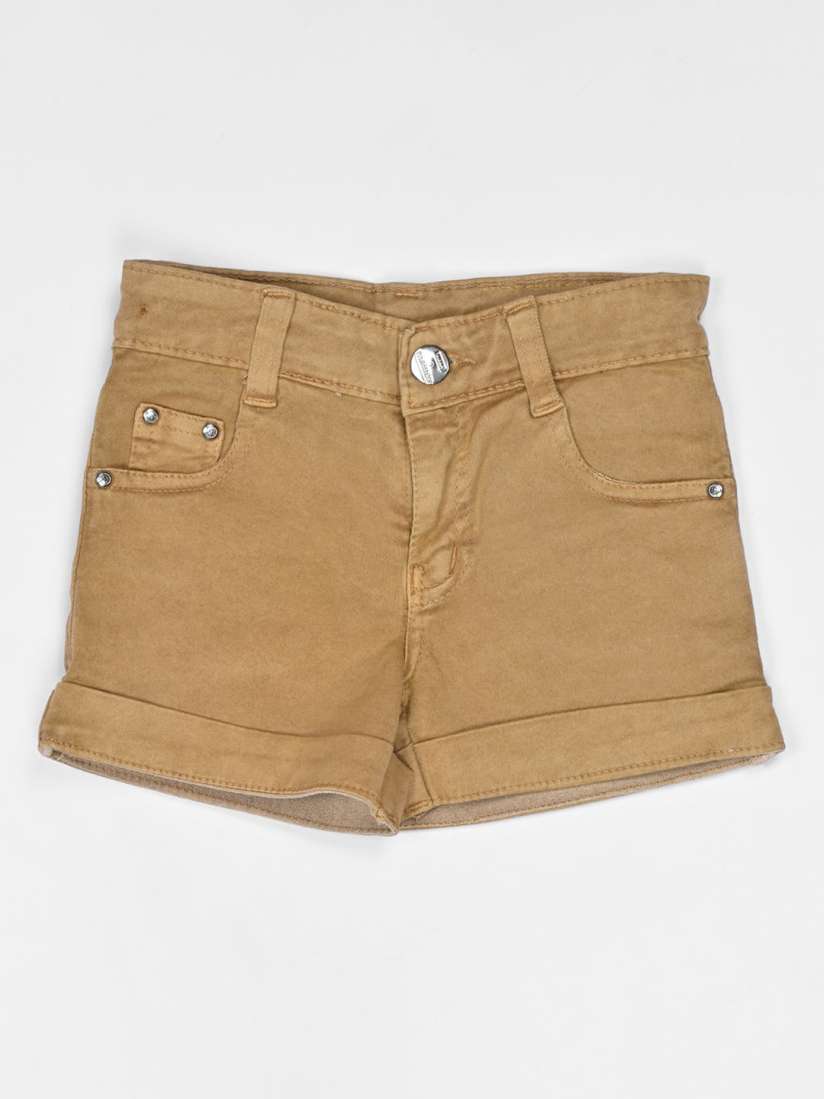 Girls in khaki shorts top