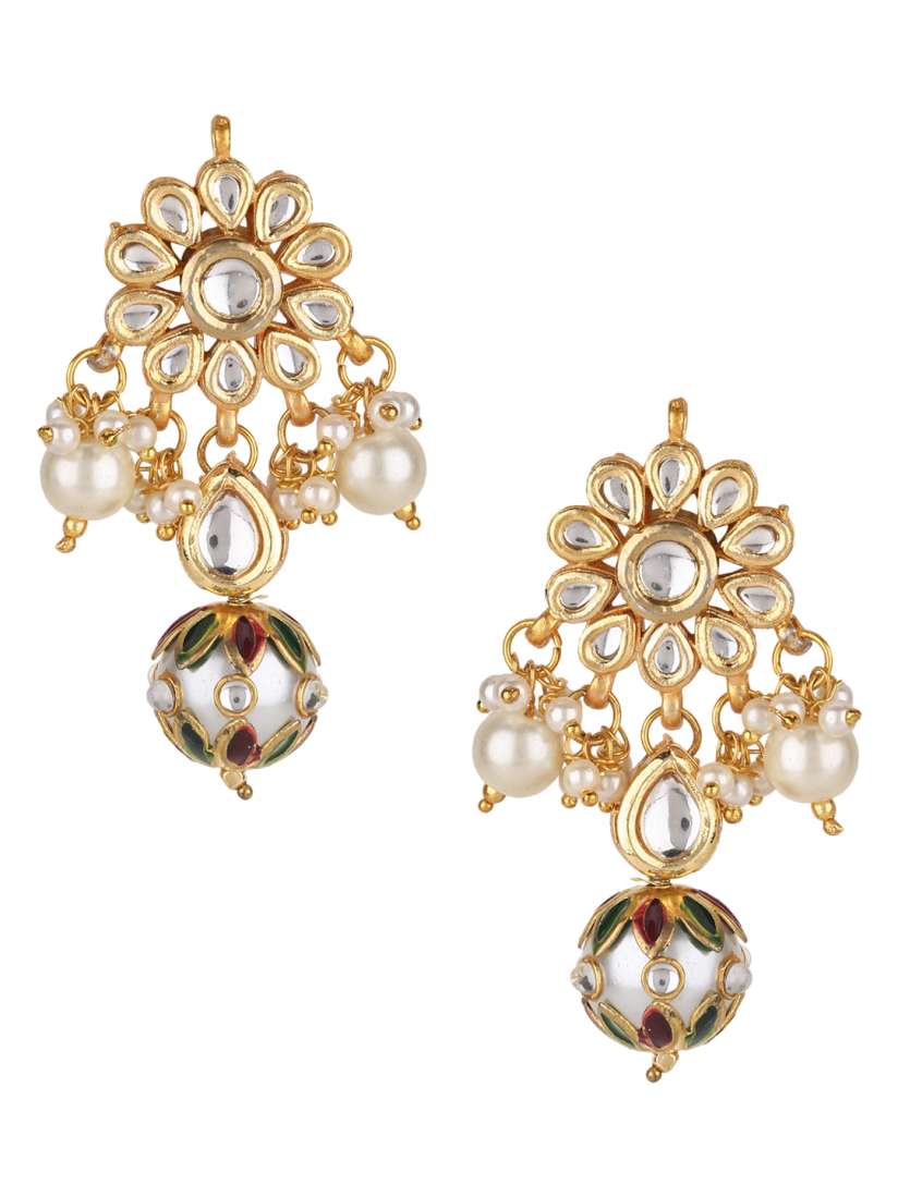 Buy RATNAVALI Gold Plated Embellished Drop Earrings Earrings for Women 1592241 Myntra