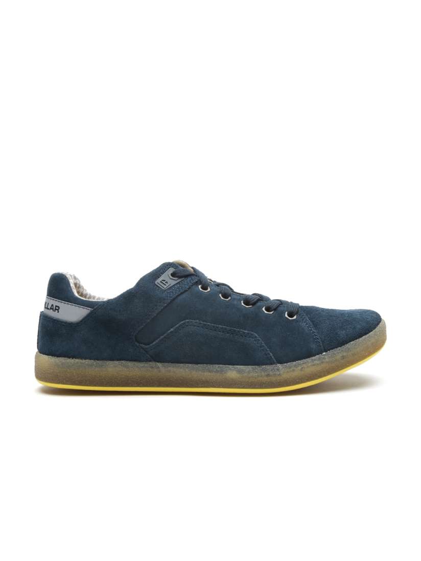 Cat men navy blue leather sneakers top