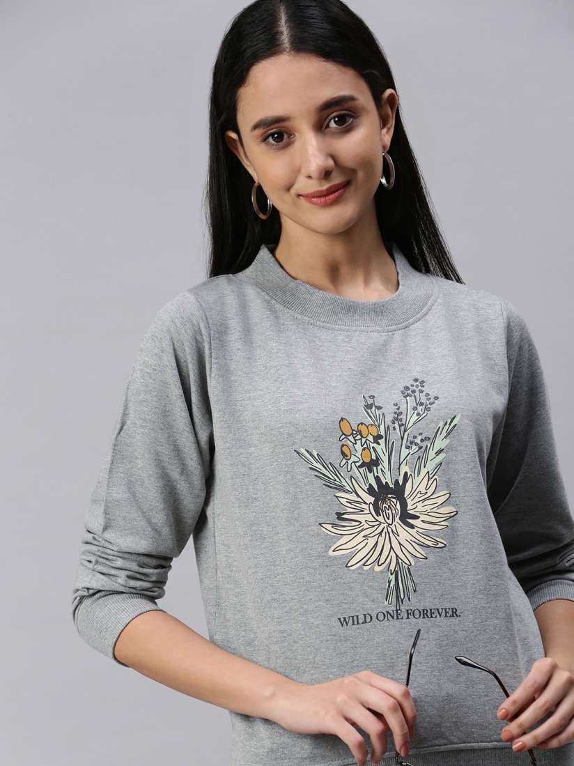 Women's floral print sweatshirt 2025
