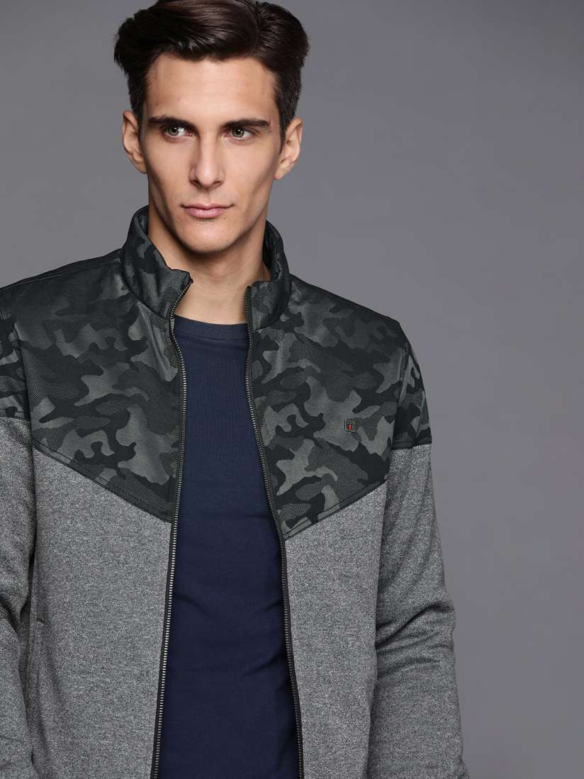 Buy Louis Philippe Jeans Men Grey Black Camouflage Pattern Tailored Jacket Jackets for Men 15928748 Myntra