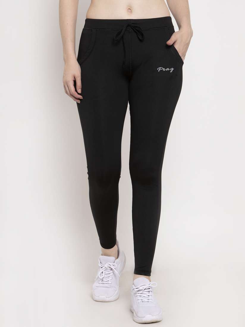 Buy Prag Co Woman Black Rapid Dry Fit Yoga Pants Track Pants for Women 15929982 Myntra
