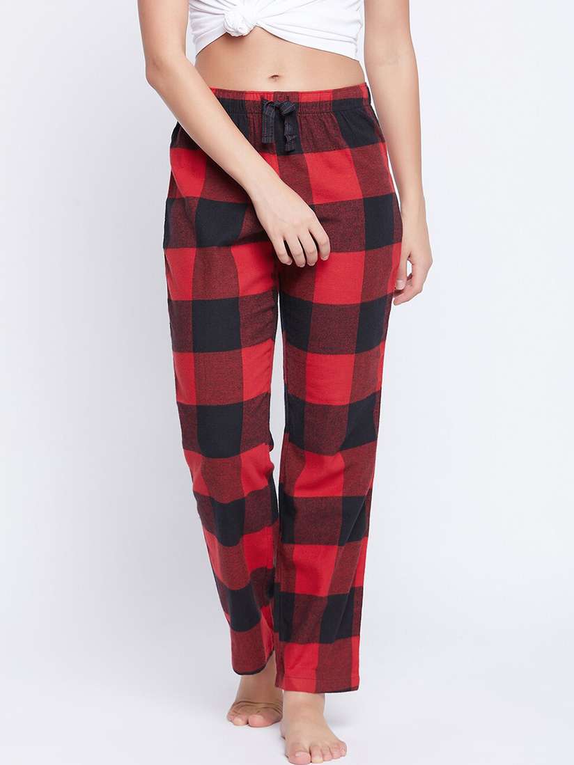 Womens Red Plaid Pajama Pants Girls Flannel Pajama Pants Womens