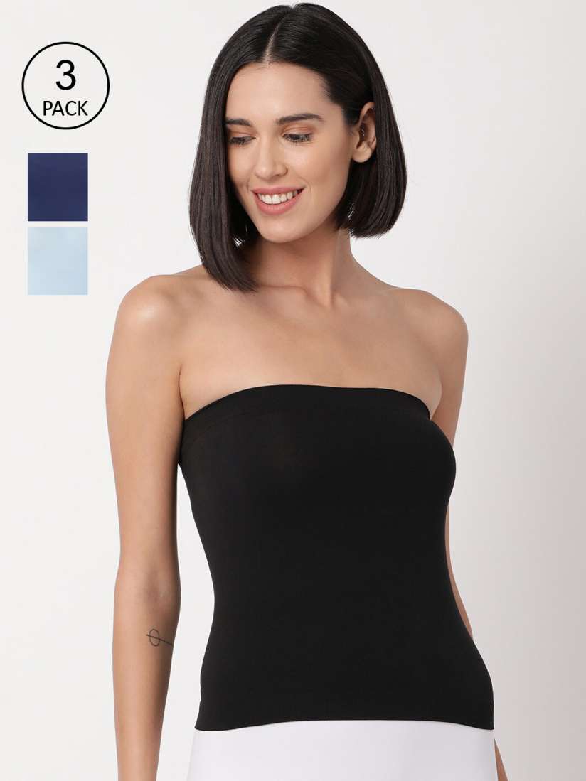 Buy GOLDSTROMS Women Black Blue Pack of 3 Strapless Camisole Camisoles for Women 15938536 Myntra