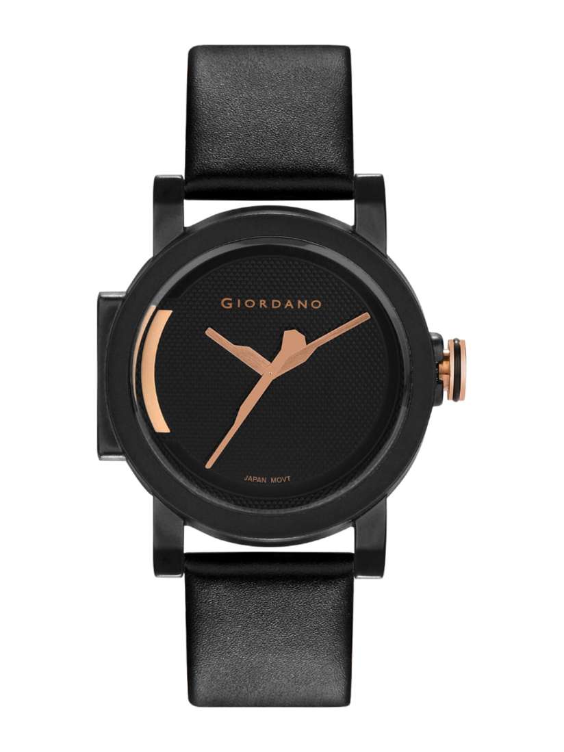 Buy GIORDANO Men Black Brass Printed Dial Black Leather Straps Analogue Watch GD 4063 01 Watches for Men 15945620 Myntra