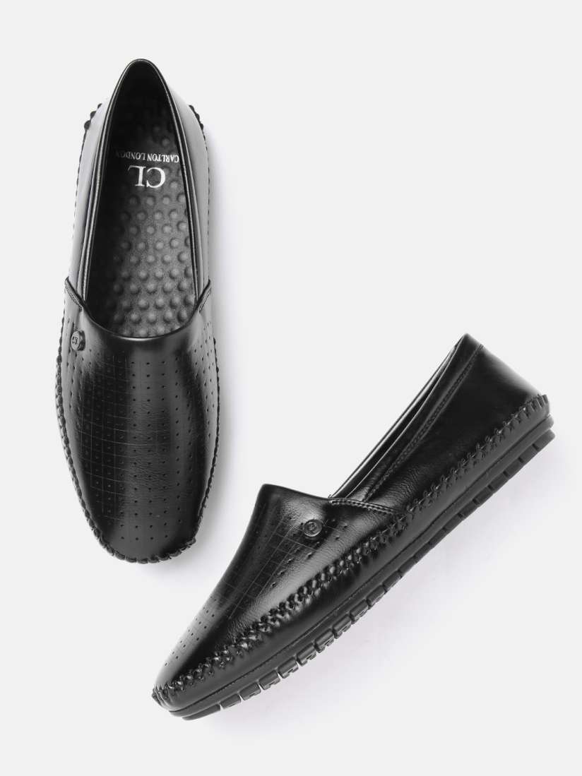 Buy Carlton London Men Black Perforated Espadrille Style Loafers Casual Shoes for Men 15946812 Myntra