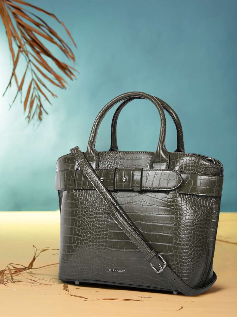 Buy Allen Solly Olive Green Textured Handheld Bag Handbags for Women 15950308 Myntra
