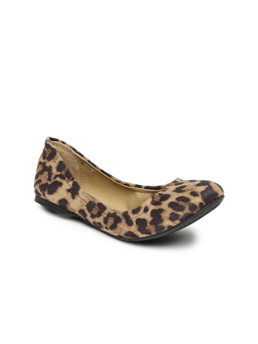 Buy Steve Madden Women Brown Black Animal Print Round Toe Flats Flats for Women 1595247 Myntra