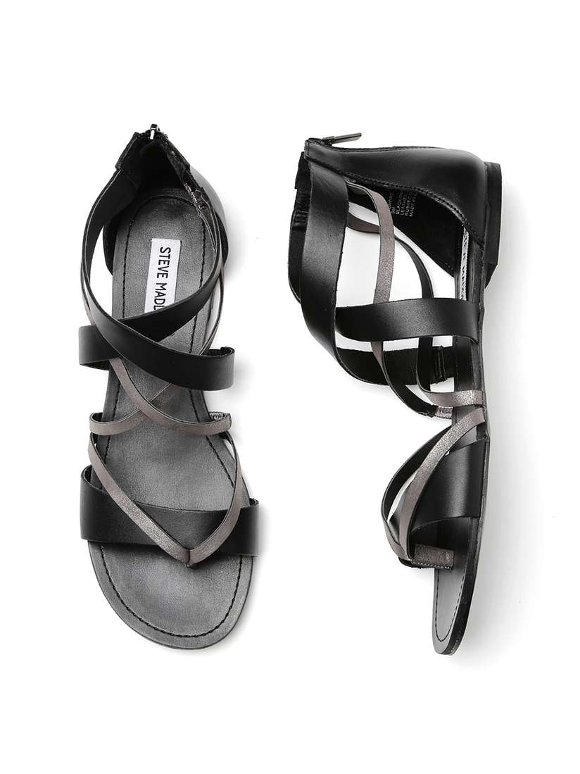 Patent Leather Steve Madden Peep Toe Flats WILEY Black Patent