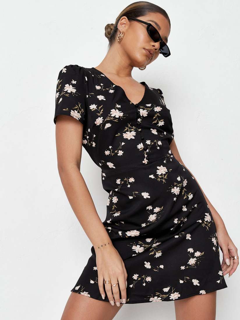 Missguided black and white dress top