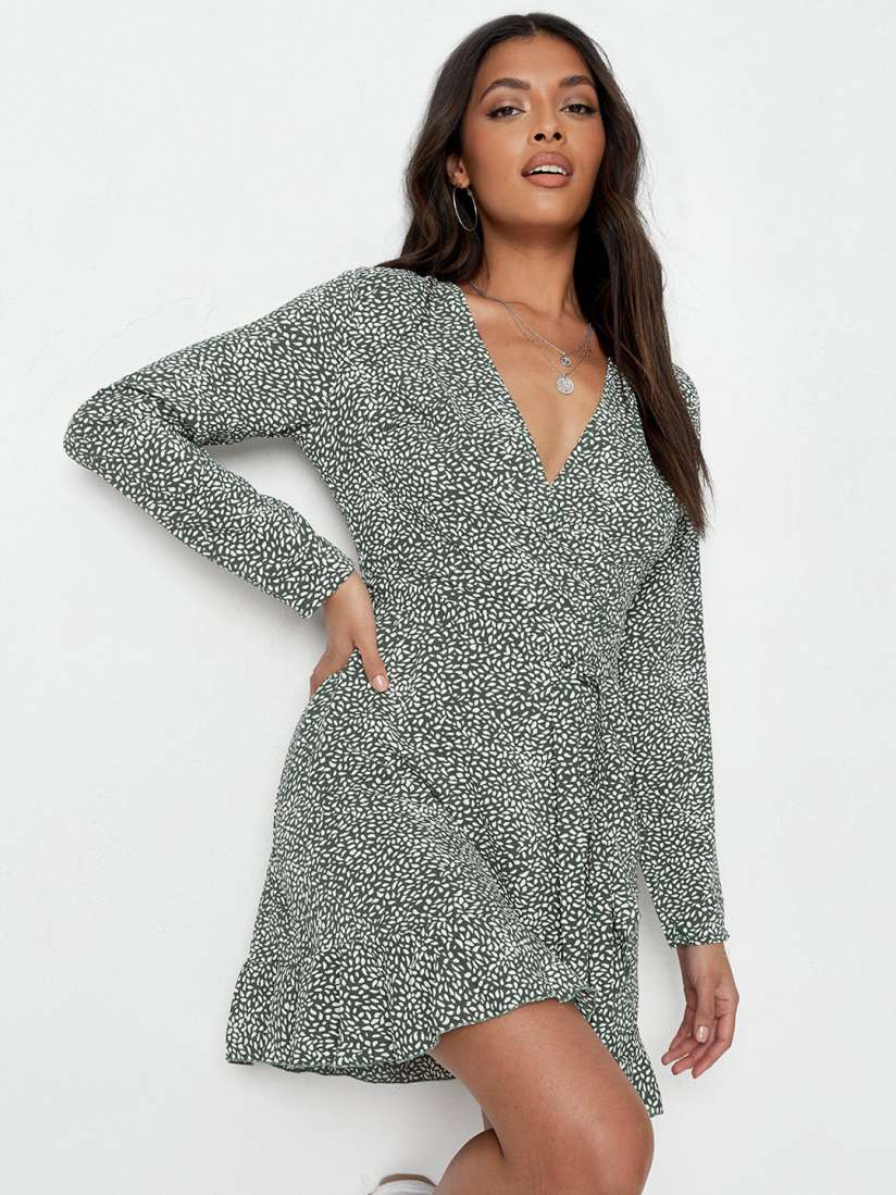 Missguided green floral dress store