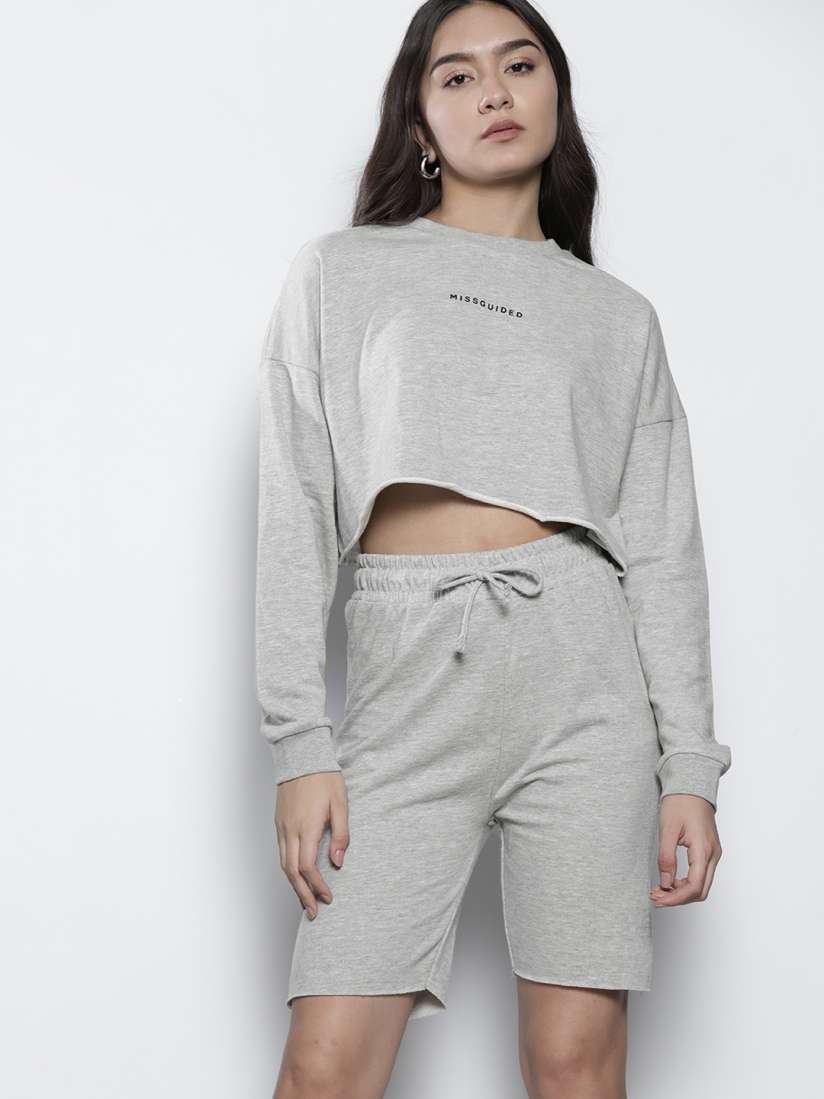 Buy Missguided Grey Melange Solid Co ord Set Co Ords for Women 15956244 Myntra