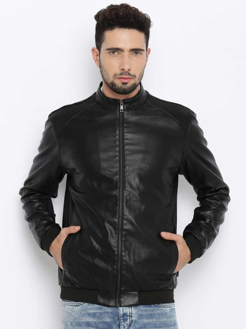 Buy Jack Jones Black Biker Jacket Jackets for Men 1595830 Myntra