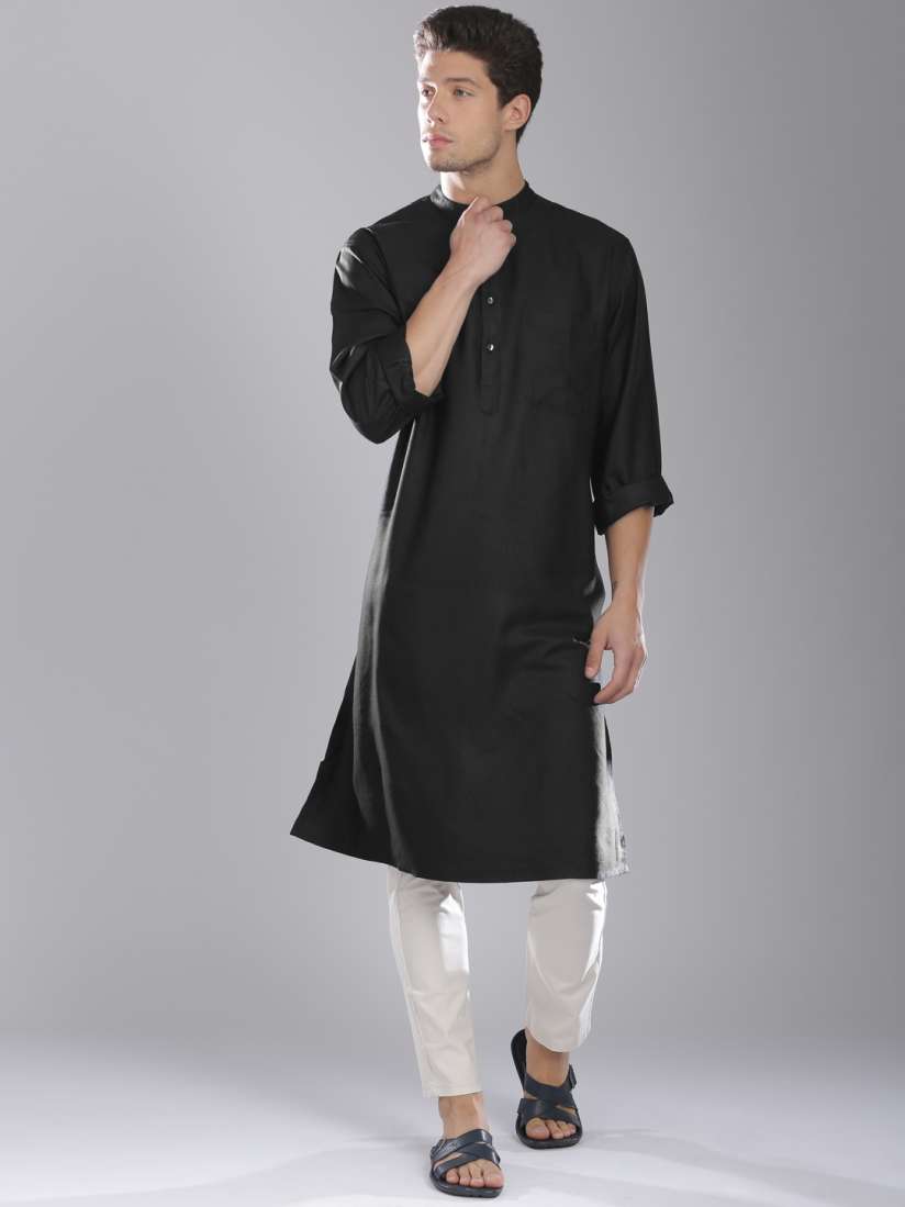 Myntra black kurta hotsell