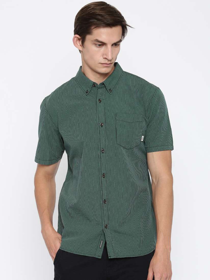 Checkered Shirt Vans Tailored Fit Shirts Buy Vans Men Teal Blue
