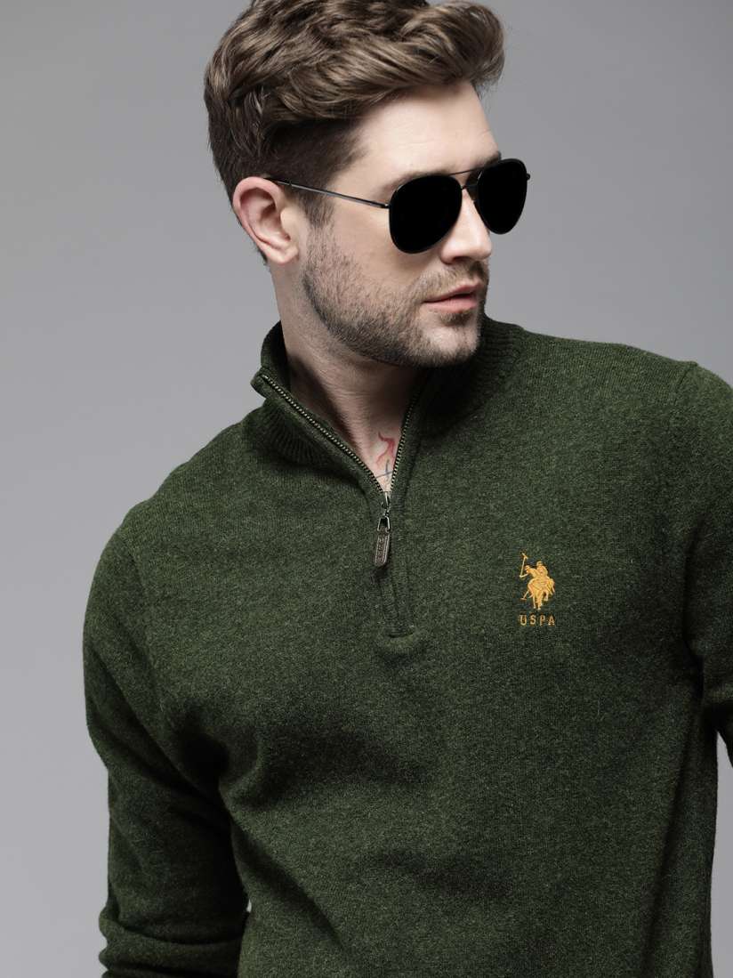 Buy U S Polo Assn Men Olive Green Pullover Sweater Sweaters for Men 15962416 Myntra