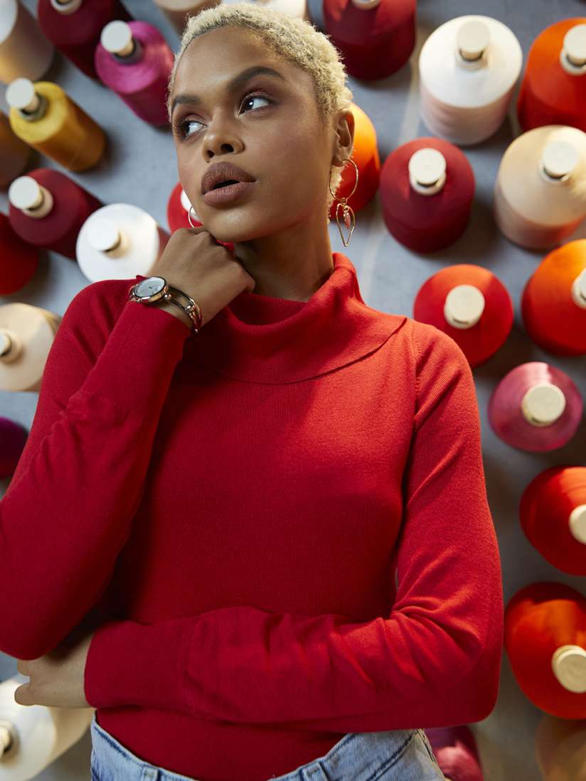 Womens red cowl neck sweater hotsell