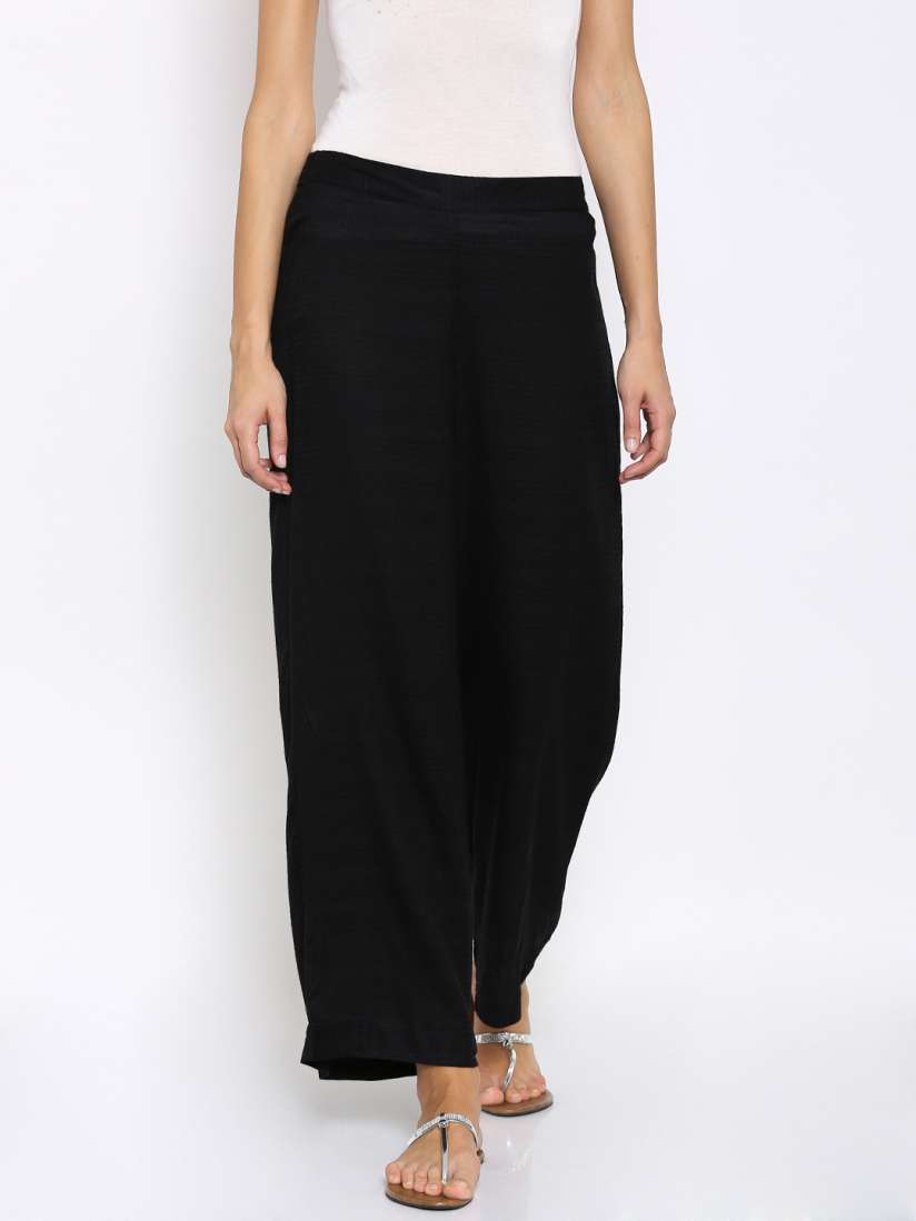 Black palazzo pants myntra outlet