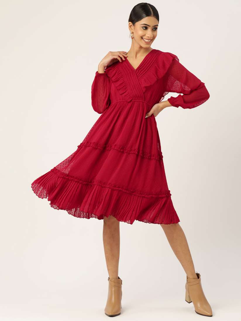 Myntra red dress online