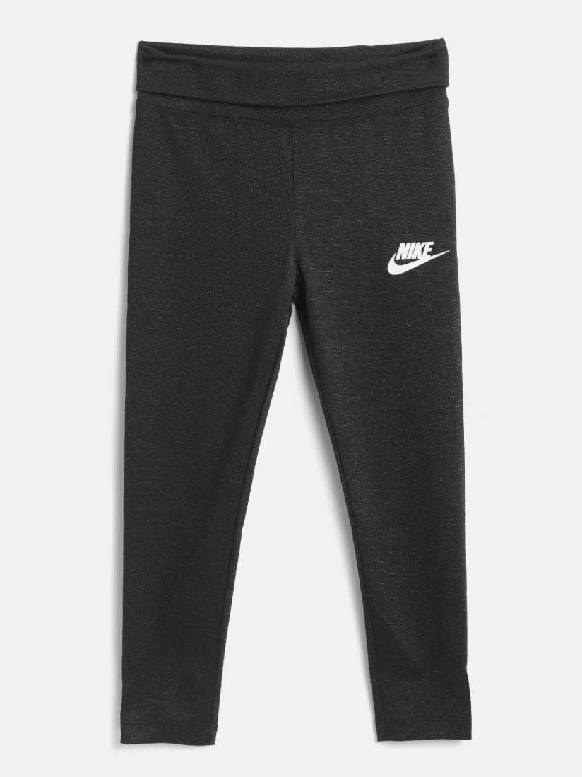 Buy Nike Girls Black Solid Luminous Sparkle Stretchable Mid Rise Leggings Leggings for Girls 15974606 Myntra
