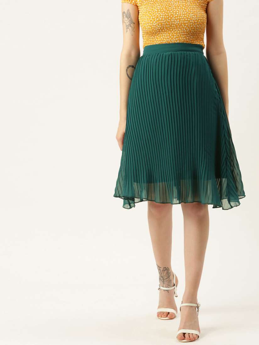 Pleated skirt myntra cheap