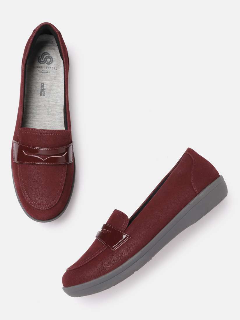 Buy Clarks Women Burgundy Ayla Form Leather Penny Loafers Casual Shoes for Women 15985406 Myntra