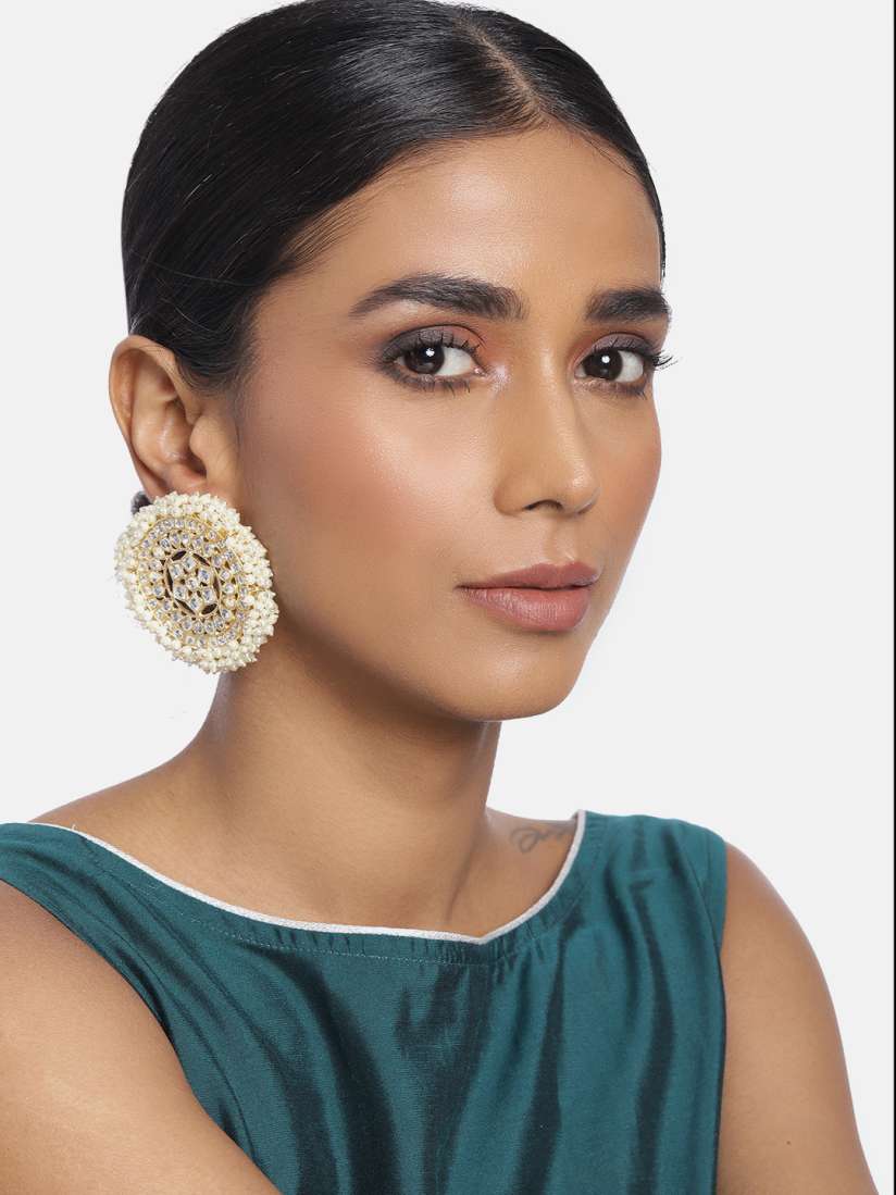 Buy I Jewels White Gold Plated Circular Stud Earrings Earrings for Women 15985492 Myntra