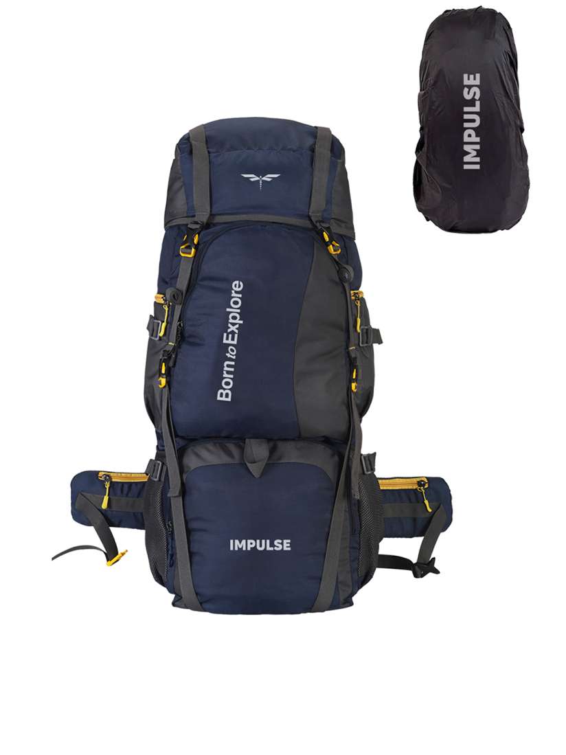 Buy Impulse Navy Blue Black Colourblocked Waterproof Rucksack 80 L Rucksacks for Unisex 15987698 Myntra