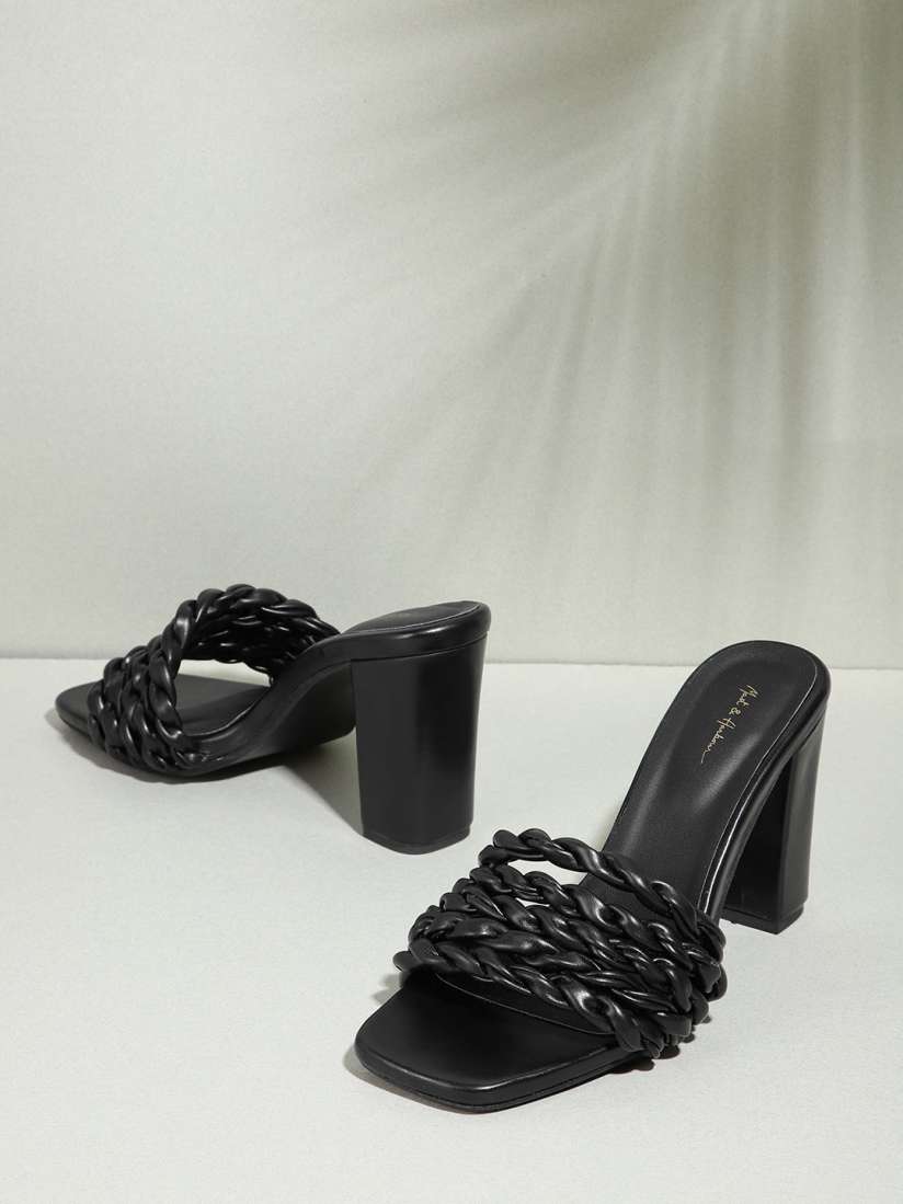Woven block heel sandal on sale