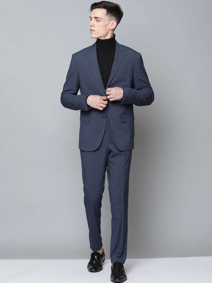 Buy LINDBERGH Men Navy Blue Solid Slim Fit Formal 2 Piece Suit Suits for Men 15989724 Myntra