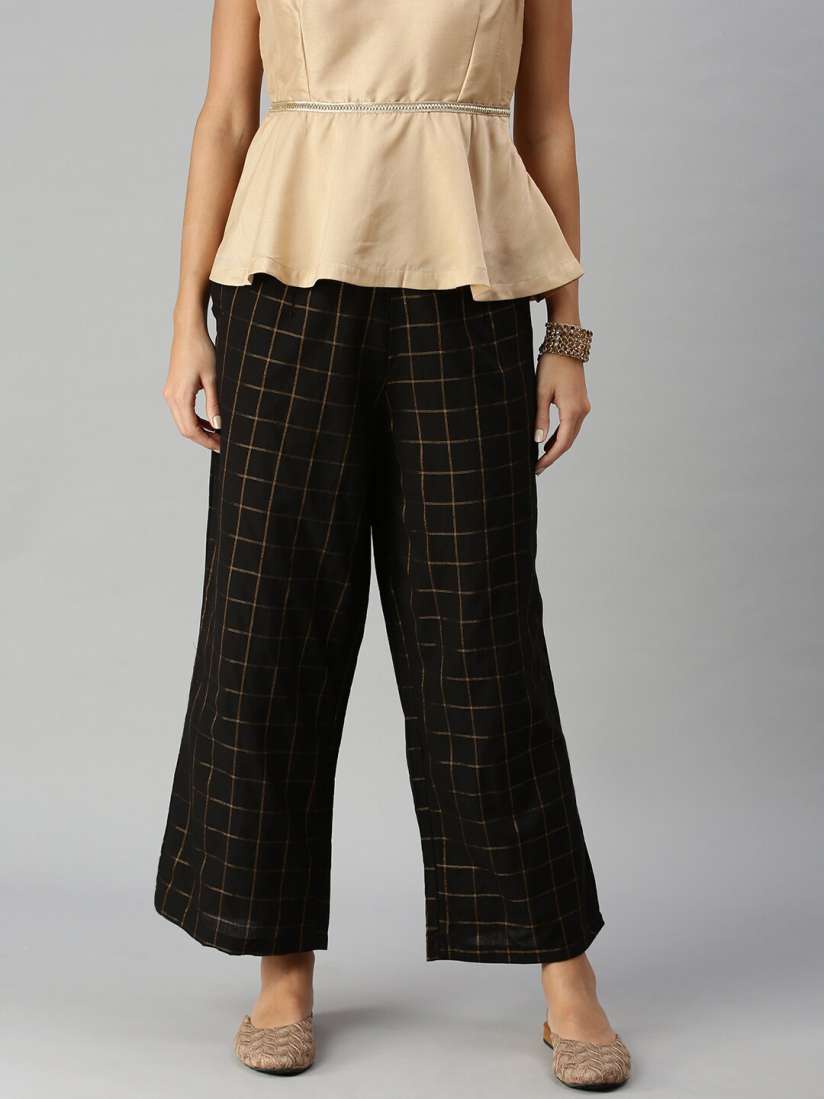 Black palazzo pants myntra top