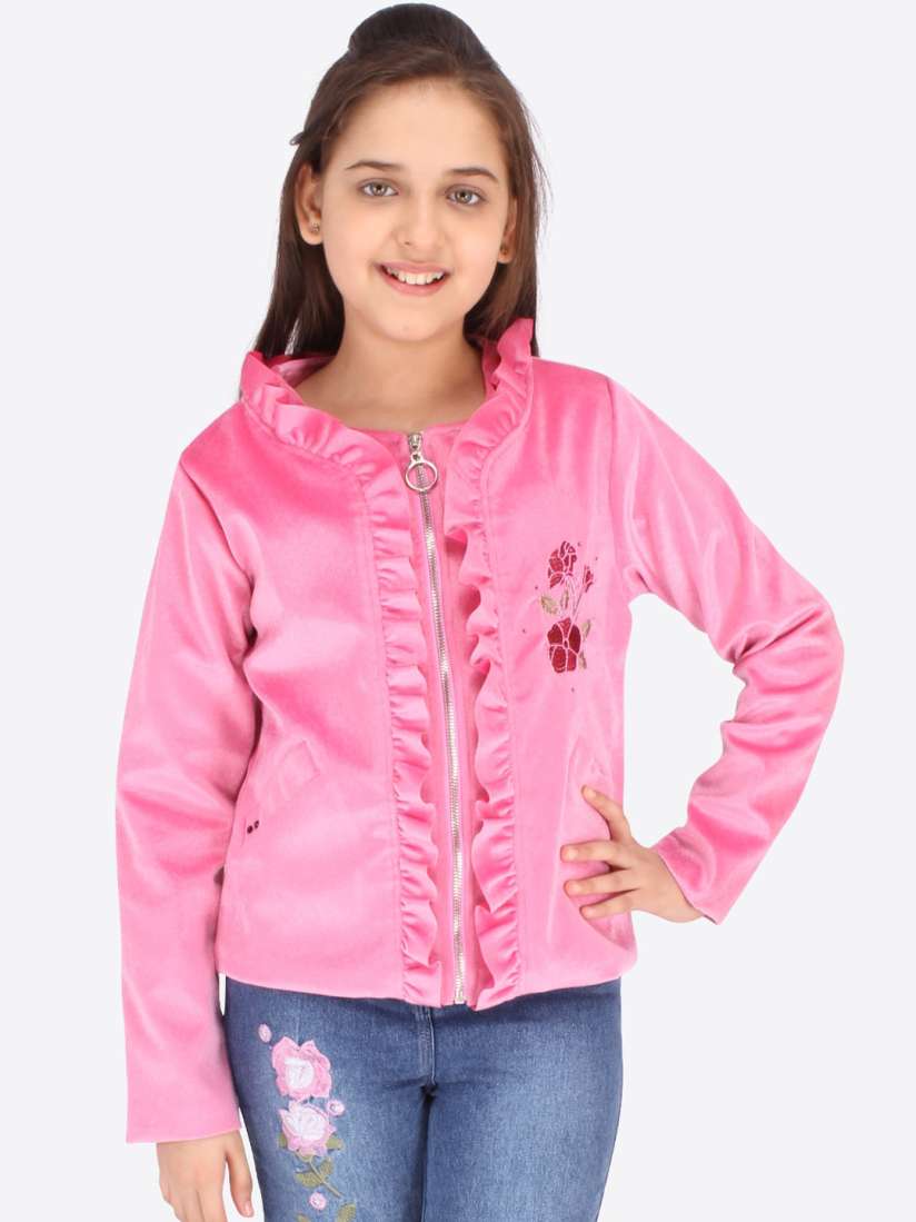 Girls pink suede jacket clearance