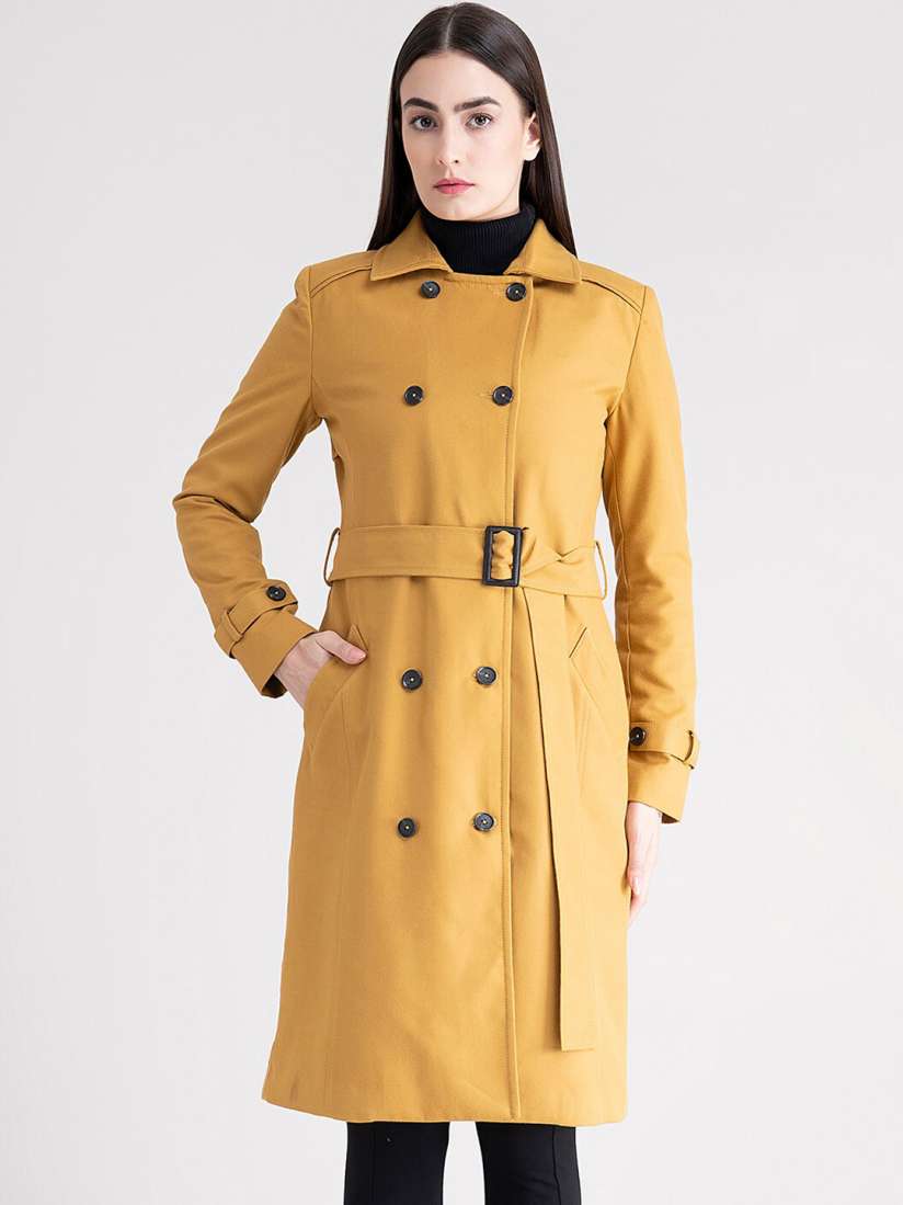 Mustard longline coat store
