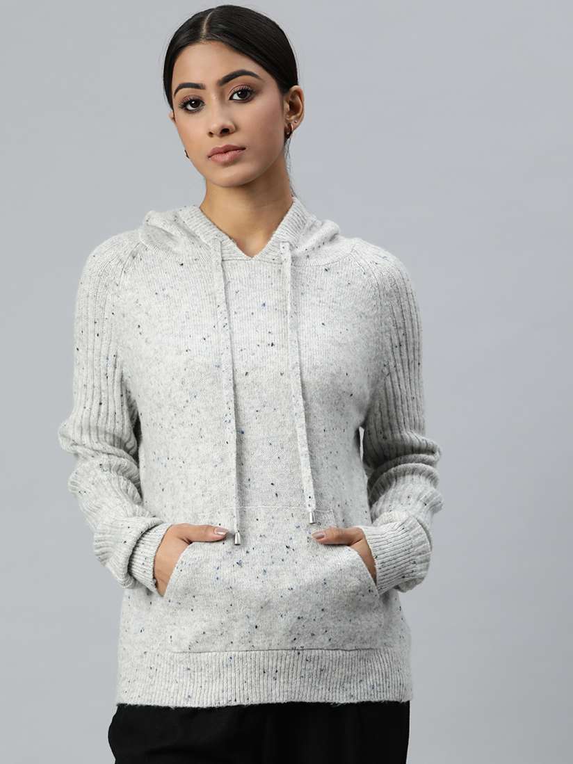 Buy Marks Spencer Women Grey Melange Hooded Sweatshirt Sweatshirts for Women 16002062 Myntra